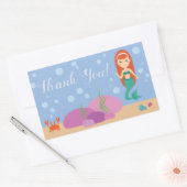 海マーメイド感謝していことわざあなた水中ステッカー 長方形シール (封筒)