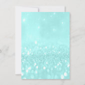 海メイクアップホワイトグリッター16ブライダルシャワー 招待状 (裏面)