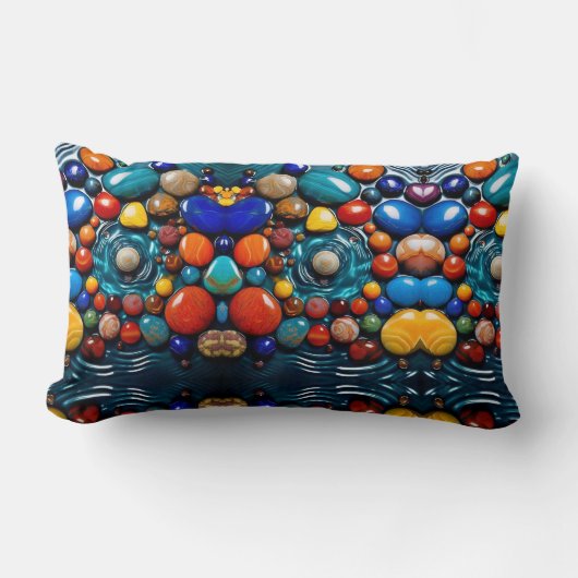 海モザイク ランバークッション (正面)