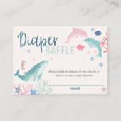 海モダンおむつラッフルベビーシャワーの下 エンクロージャーカード (正面)