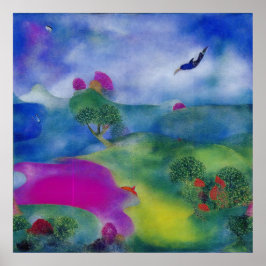 海モダンによる印象派の牧草地 ポスター