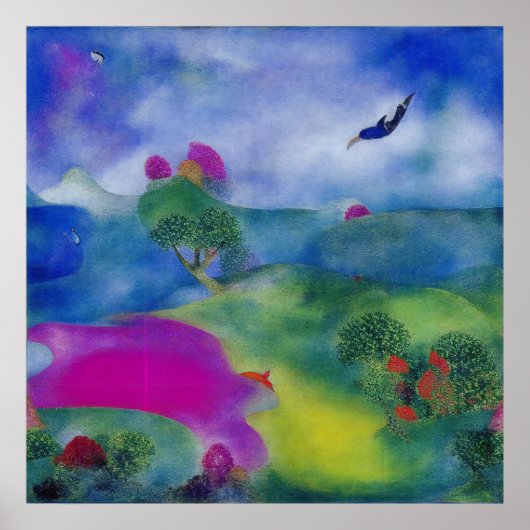 海モダンによる印象派の牧草地 ポスター (正面)