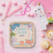 海モダンのエレガント誕生日下の水色5 ペーパープレート (パーティー)