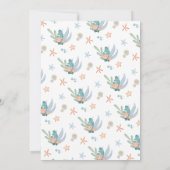 海モダンの赤ちゃんシャワーの下の青い少年の海 招待状 (裏面)