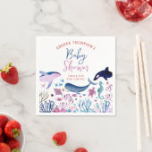 海モダンの赤ん男女兼用坊のシャワー スタンダードカクテルナプキン (インサイチュ)