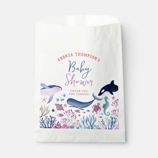 海モダンの赤ん男女兼用坊のシャワー フェイバーバッグ (正面)