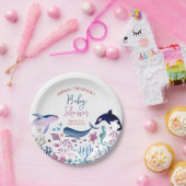 海モダンの赤ん男女兼用坊のシャワー ペーパープレート (パーティー)