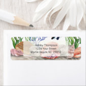 海モダンウミガメ水彩 ラベル (インサイチュ)