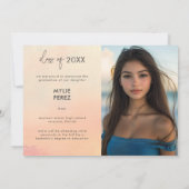 海モダンサンセットビーチ卒業発表 招待状 (裏面)