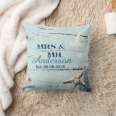 海モダンシーシェルビーチ結婚式 クッション (ブランケット)