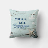 海モダンシーシェルビーチ結婚式 クッション (裏面)