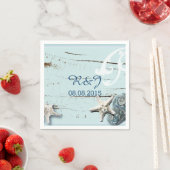 海モダンシーシェルビーチ結婚式 スタンダードカクテルナプキン (インサイチュ)