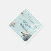 海モダンシーシェルビーチ結婚式 スタンダードカクテルナプキン (角)