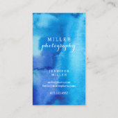 海モダンビーチイブルーウォーターカラーモノグラム 名刺 (裏面)