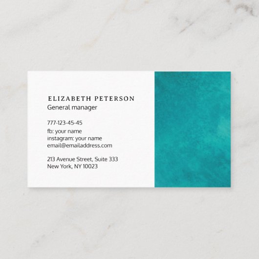 海モダンビーチブルーの名刺 名刺 (裏面)