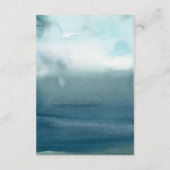 海モダンビーチブルーウェディングレセプション エンクロージャーカード (裏面)
