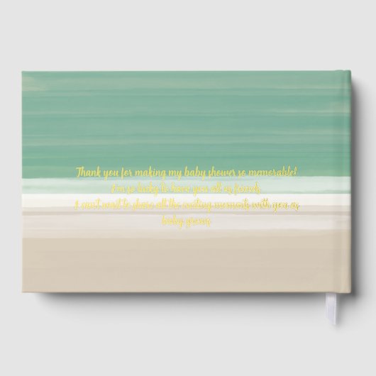 海モダンビーチ赤ちゃんシャワーありがとうメッセージ ゲストブック (裏面)