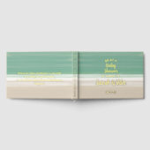 海モダンビーチ赤ちゃんシャワーありがとうメッセージ ゲストブック (全面)