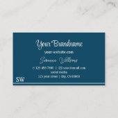 海モダンブルーライトグレストライプー(モノグラム) 名刺 (裏面)