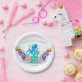 海モダンベビータコ水色カラフルP ペーパープレート (パーティー)