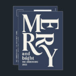 海モダンミニマルシンプル海軍の青い陽気なクリスマス シーズンポストカード<br><div class="desc">レトロモダンミニマルヴィンテージグラフィックタイポグラフィネイビーブルーメリークリスマスホリデーカード。おもしろいのはっきりした休日コレクションの一部。</div>