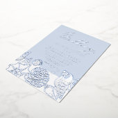 海モダン実在銀フォイル結婚式招待状 箔招待状 (回転した状態)