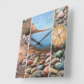 海モダン景 スクエア壁時計 (傾斜)