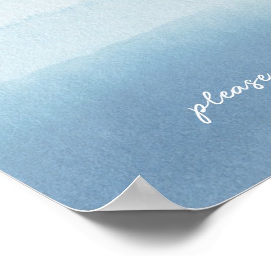 海モダン水彩赤ちゃんシャワー飲料の看板 ポスター (角)