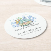 海モダン真珠の海の赤ちゃんシャワー ラウンドペーパーコースター (アングル)