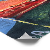 海モダン絵画の赤い船 ポスター (角)