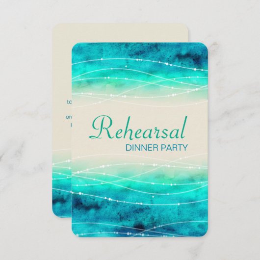 海モダン色彩の鮮やかのリハ結婚ーナー招待状 招待状 (正面/裏面)