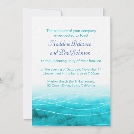 海モダン色彩の鮮やかのリハ結婚ーナー招待状 招待状 (裏面)