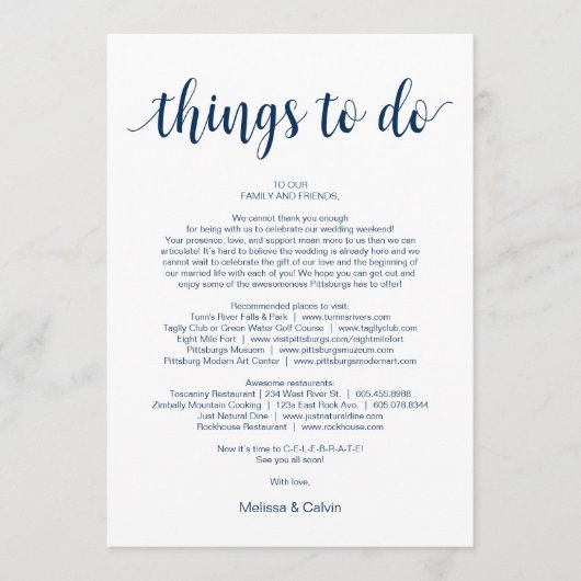 海モダン軍，すべきこと，旅程表 プログラム (正面)