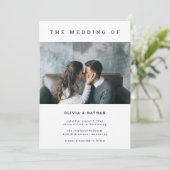 海モダン軍| 1枚の写結婚真 招待状 (スタンド正面)