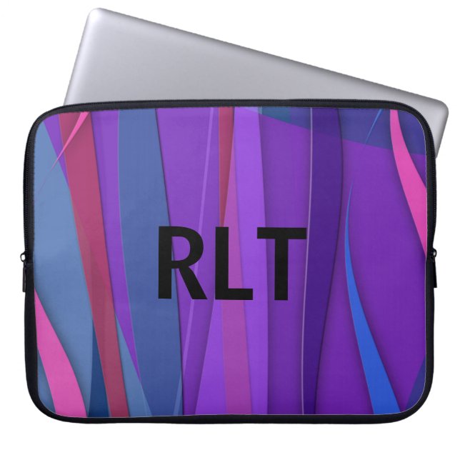 海モノグラムの ラップトップスリーブ (正面)