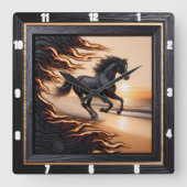 海モルガン乗り：シャーレッド・グレイン・イメージ。 スクエア壁時計 (正面)