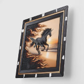 海モルガン乗り：シャーレッド・グレイン・イメージ。 スクエア壁時計 (傾斜)