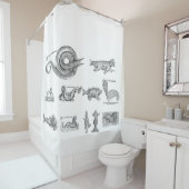 海モンスターのシャワー・カーテン シャワーカーテン (インサイチュ)