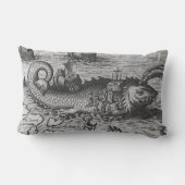 海モンスターまたはKrakenの装飾用クッションの黒か白 ランバークッション (裏面)