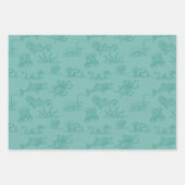 海モンスターラインアートネイビー&ハイントブルー ラッピングペーパーシート (正面)