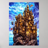 海ユニークの城 | AIアートポスター ポスター (正面)