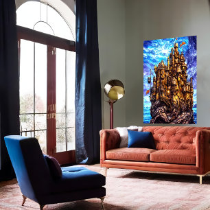 海ユニークの城   AIアートポスター ポスター