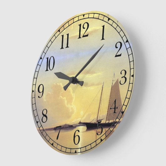 海ヨットセーリングセーリングボート海ボートウォールクロック ラージ壁時計 (傾斜)