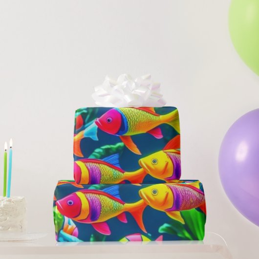 海ライフフィッシュサンゴ夏ビーブラッピング紙 ラッピングペーパー (パーティーギフト)