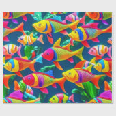 海ライフフィッシュサンゴ夏ビーブラッピング紙 ラッピングペーパー (フラット)