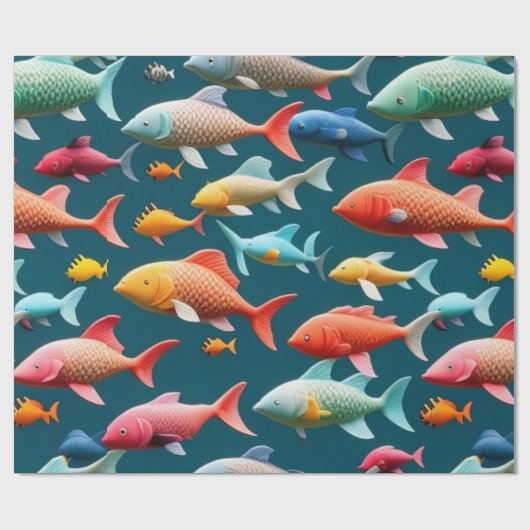 海ライフフィッシュサンゴ夏ビーブラッピング紙 ラッピングペーパー (フラット)