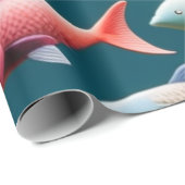 海ライフフィッシュサンゴ夏ビーブラッピング紙 ラッピングペーパー (ロールコーナー)