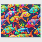 海ライフフィッシュサンゴ夏ビーブラッピング紙 ラッピングペーパー (フラット)