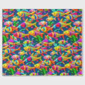 海ライフフィッシュサンゴ夏ビーブラッピング紙 ラッピングペーパー (フラット)