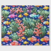 海ライフフィッシュサンゴ夏ビーブラッピング紙 ラッピングペーパー (フラット)